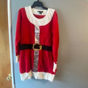 Women’s xl 1x Mrs Claus above knee sweater dress.